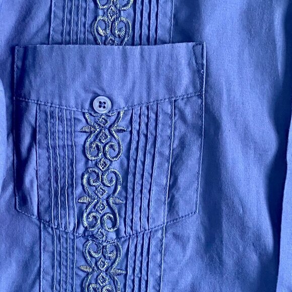 Tropicool Blue Short Sleeve Shirt 4 Pockets Embroidered Mens Large - Picture 11 of 11